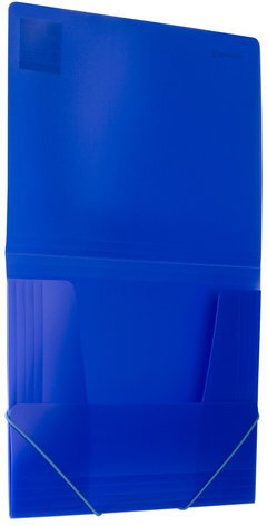 Папка на резинках BRAUBERG "Neon", неоновая, синяя, до 300 листов, 0,5 мм, 227463