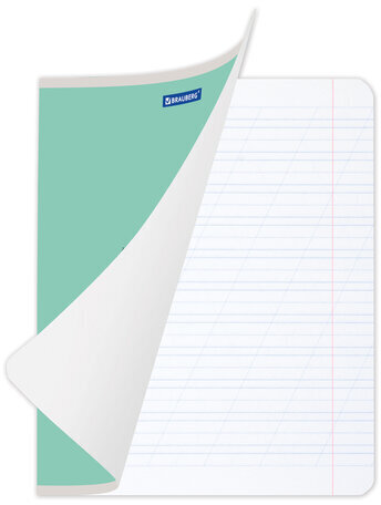 Тетрадь 12 л. BRAUBERG "КЛАССИКА NEW" косая линия с дополнительной горизонтальной, обложка картон, ЗЕЛЕНАЯ, 105687