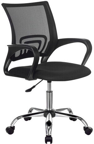 Кресло BRABIX "Fly MG-396", с подлокотниками, сетка, хром, черное, 532086