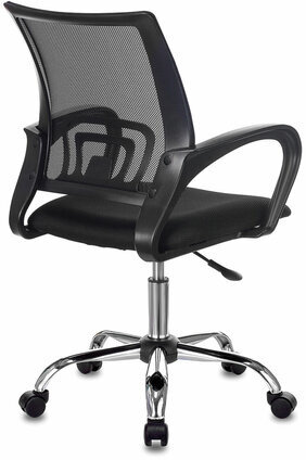 Кресло BRABIX "Fly MG-396", с подлокотниками, сетка, хром, черное, 532086