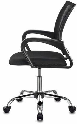 Кресло BRABIX "Fly MG-396", с подлокотниками, сетка, хром, черное, 532086