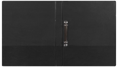 Папка на 2 кольцах BRAUBERG, картон/ПВХ, 35 мм, черная, до 180 листов (удвоенный срок службы), 228377