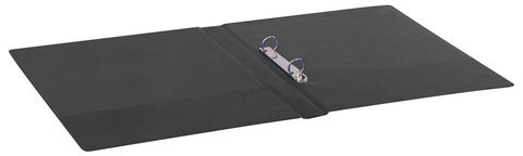 Папка на 2 кольцах BRAUBERG, картон/ПВХ, 35 мм, черная, до 180 листов (удвоенный срок службы), 228377