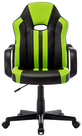 Кресло компьютерное BRABIX "Stripe GM-202", экокожа, черное/зеленое, 532511