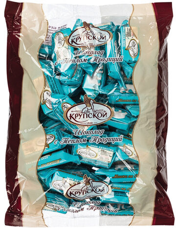 Конфеты шоколадные ФАБРИКА ИМ. КРУПСКОЙ "Мишка на севере", с тертым миндалем, 1000 г, пакет, 30586