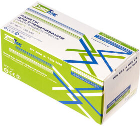 Пакет комбинированный самоклеящийся 57х130 мм EUROTYPE 200 шт., для ПАРОВОЙ/ГАЗОВОЙ стерилизации