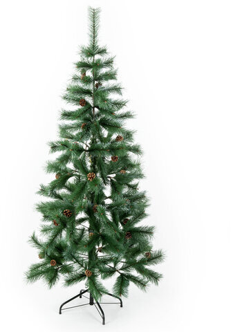 Ель новогодняя искусственная "Velvet Pinewood" 180 см, с инеем и шишками, ПВХ, ЗОЛОТАЯ СКАЗКА, 591704