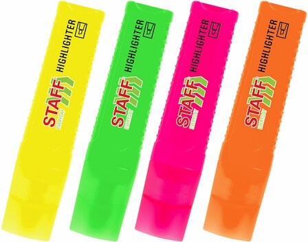 Набор текстовыделителей 4 НЕОНОВЫХ ЦВЕТА, STAFF "EVERYDAY HL-707", линия 1-5 мм, скошенный наконечник, 152548