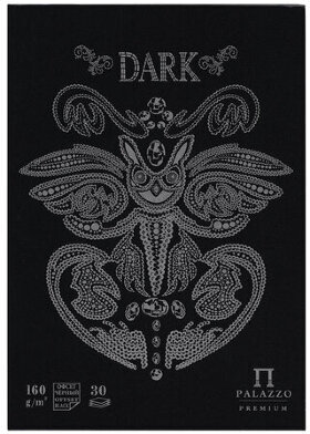 Папка для эскизов/планшет А4 210х297 мм, 30 листов, 160 г/м2, ЧЕРНЫЙ офсет, твердая подложка, "DARK", ПЛ-2541