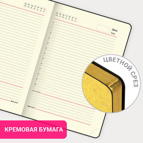 Ежедневник недатированный А5 (138х213 мм), BRAUBERG VISTA, под кожу, гибкий, 136 л., "Van Gogh", 111987