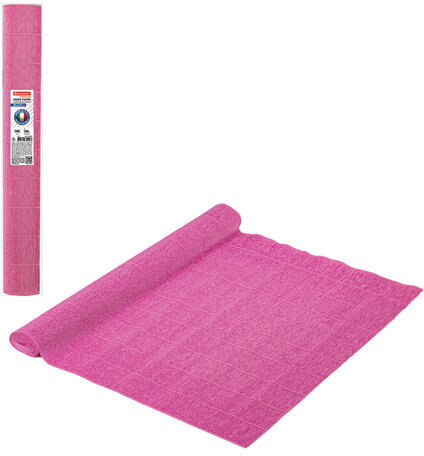 Бумага гофрированная/креповая (ИТАЛИЯ) 140 г/м2, 50х250 см, насыщенно розовая (950), BRAUBERG FIORE, 112593
