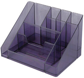Подставка-органайзер &quot;Каскад&quot;, 115х160х105 мм, 9 отделений, тонированная серая, ОР14