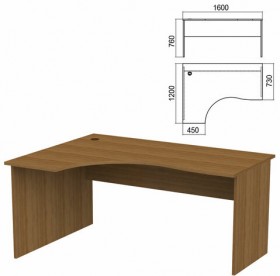 Стол эргономичный &quot;Арго&quot;, 1600х1200х760 мм, левый, орех (КОМПЛЕКТ)