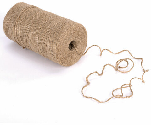 Шпагат джутовый упаковочный полированный, длина 500 м, диаметр 1,5 мм, 1200 текс, BRAUBERG, 605008