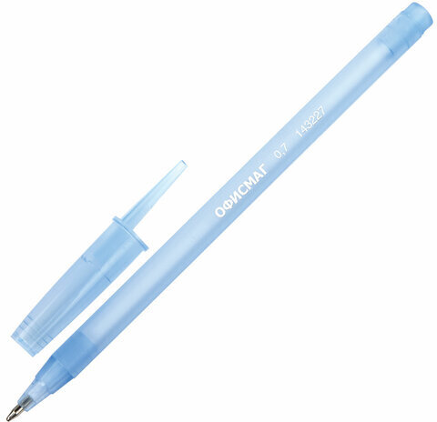 Ручка шариковая ОФИСМАГ i-STICK, СИНЯЯ, пишущий узел 0,7 мм, линия письма 0,35 мм, 143227, BP228