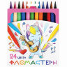 Фломастеры ПИФАГОР "ЕДИНОРОГ", 24 цвета, вентилируемый колпачок, 152450