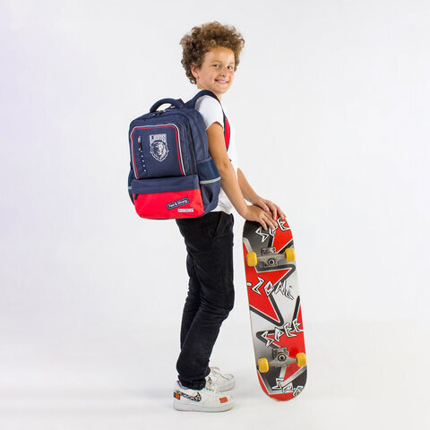 Рюкзак BRAUBERG STAR, "Brave lion", синий, 40х29х13 см, 270669