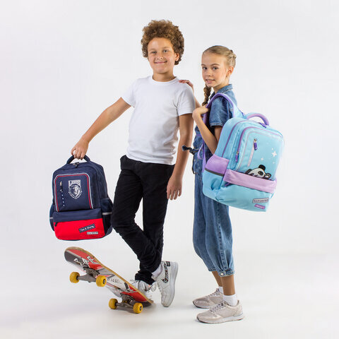 Рюкзак BRAUBERG STAR, "Brave lion", синий, 40х29х13 см, 270669