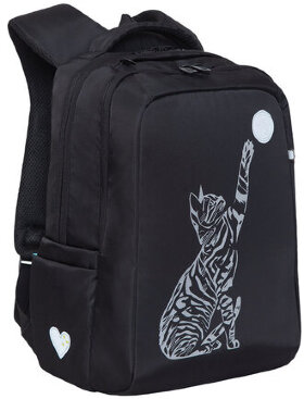 Рюкзак GRIZZLY школьный, анатомическая спинка, 2 отделения, для девочек, &quot;KITTEN&quot;, 39х26х17 см, RG-266-3/1