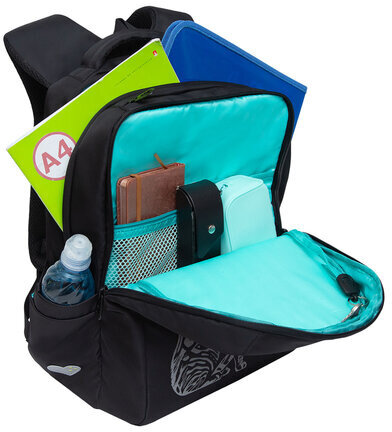 Рюкзак GRIZZLY школьный, анатомическая спинка, 2 отделения, для девочек, "KITTEN", 39х26х17 см, RG-266-3/1