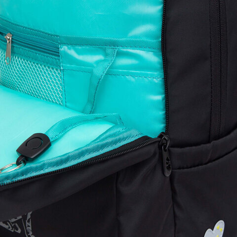 Рюкзак GRIZZLY школьный, анатомическая спинка, 2 отделения, для девочек, "KITTEN", 39х26х17 см, RG-266-3/1