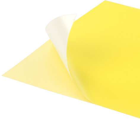 Цветная бумага А4 офсетная САМОКЛЕЯЩАЯСЯ, 10 листов, ЖЕЛТАЯ, 80 г/м2, BRAUBERG, 129290