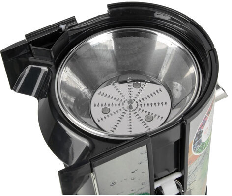 Соковыжималка POLARIS PEA 0829 Fruit Fusion, 800 Вт, стакан 0,35 л, емкость жмыха 1 л, пластик, сталь/черный, 15935