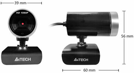 Веб-камера A4TECH PK-910H, 2 Мп, микрофон, USB 2.0, регулируемый крепеж, черная, 695255