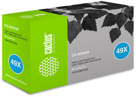 Картридж лазерный CACTUS (CS-Q5949X) для HP LaserJet 1320/3390/3392, ресурс 6000 стр.