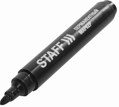 Маркер перманентный (нестираемый) STAFF "Basic" PM-733, ЧЕРНЫЙ, круглый наконечник, 2,5 мм, 150733