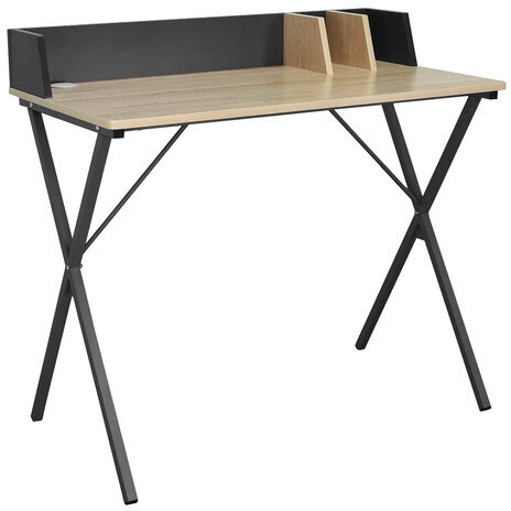 Стол на металлокаркасе BRABIX "LOFT CD-007", 800х500х840 мм, органайзер, комбинированный, 641227