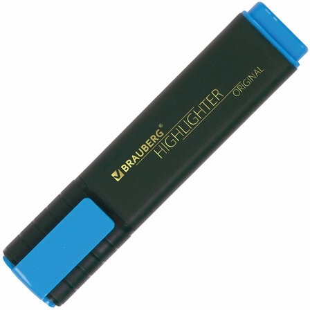 Текстовыделитель BRAUBERG "ORIGINAL", ГОЛУБОЙ, линия 1-5 мм, 151684