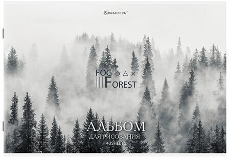 Альбом для рисования А4, 40 л., гребень, обложка картон, BRAUBERG, 195х285 мм, МИКС-1, 107118