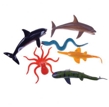 Набор фигурок "В мире животных", "Морские животные", 6 шт., 10 см, 1TOY, Т50514