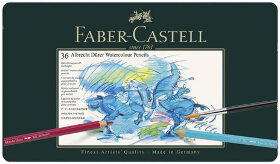Карандаши цветные акварельные художественные FABER-CASTELL &quot;Albrecht Durer&quot;, 36 цветов, металлическая коробка, 117536