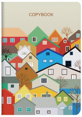 Тетрадь 40 л. в клетку обложка SoftTouch, бежевая бумага 70 г/м2, сшивка, А5 (147х210 мм), УЮТНЫЙ ГОРОД, BRAUBERG, 403787