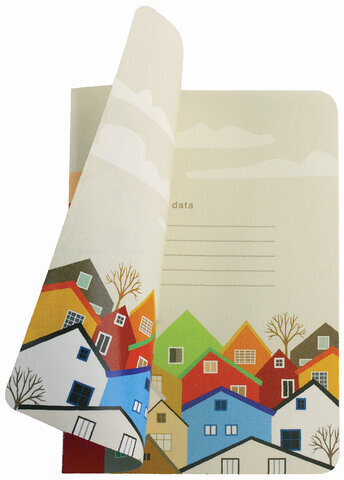 Тетрадь 40 л. в клетку обложка SoftTouch, бежевая бумага 70 г/м2, сшивка, А5 (147х210 мм), УЮТНЫЙ ГОРОД, BRAUBERG, 403787