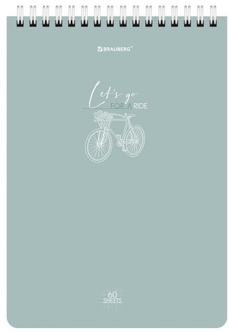 Блокнот А5 (146х206 мм), 60 л., гребень, картон, клетка, BRAUBERG, "Pastel", 114362