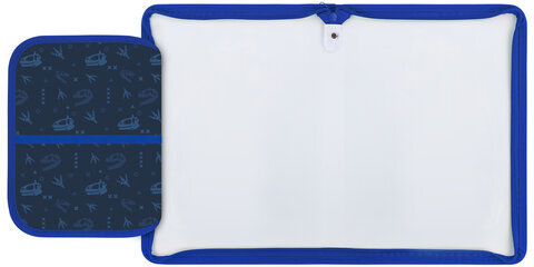 Папка для труда на молнии ЮНЛАНДИЯ А4, 1 отделение, откидная планка, органайзер, "Beware", 272224