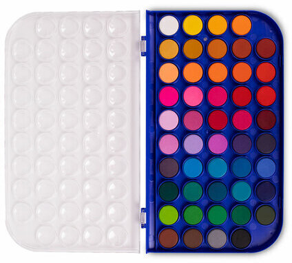 Краски акварельные BRAUBERG "PREMIUM" 48 цветов, круглые кюветы 23 мм, пенал, 191747