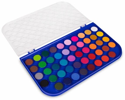 Краски акварельные BRAUBERG "PREMIUM" 48 цветов, круглые кюветы 23 мм, пенал, 191747