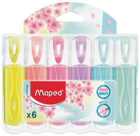 Набор текстовыделителей MAPED 6 шт., АССОРТИ, &quot;FLUO PEP'S Pastel&quot;, линия 1-5 мм, 742558