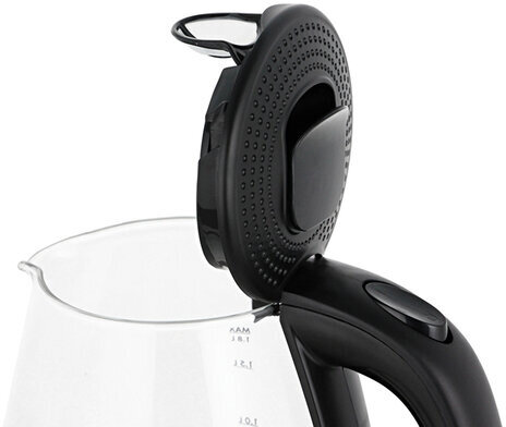 Чайник SCARLETT SC-EK27G53, 1,8 л, 2200 Вт, закрытый нагревательный элемент, стекло, черный