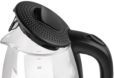 Чайник SCARLETT SC-EK27G53, 1,8 л, 2200 Вт, закрытый нагревательный элемент, стекло, черный