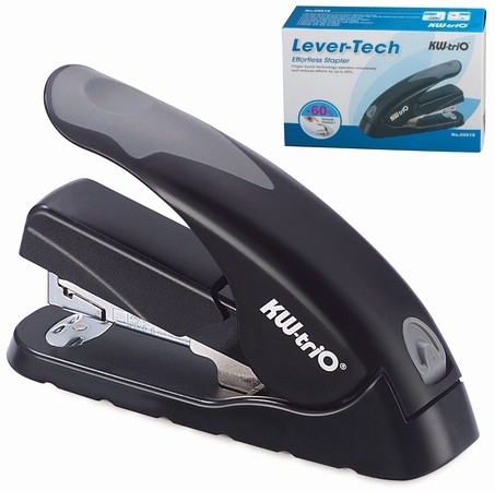 Степлер №24/6, 24/8, 26/6, 26/8 KW-trio "Soft-touch", до 40 листов, ЭНЕРГОСБЕРЕГАЮЩИЙ, черный, 5618, -5618