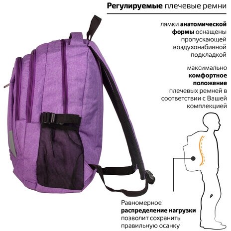 Рюкзак BRAUBERG для старших классов/студентов/молодежи, "Стимул", 30 литров, 46х31х18 см, 225516