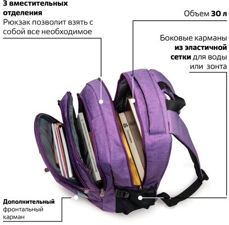 Рюкзак BRAUBERG для старших классов/студентов/молодежи, "Стимул", 30 литров, 46х31х18 см, 225516