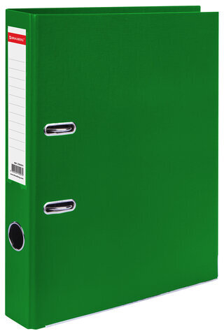 Папка-регистратор, покрытие пластик, 50 мм, ПРОЧНАЯ, с уголком, BRAUBERG, зеленая, 226591