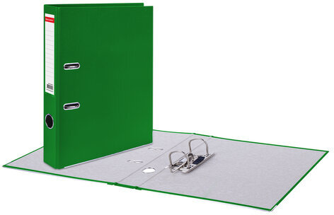 Папка-регистратор, покрытие пластик, 50 мм, ПРОЧНАЯ, с уголком, BRAUBERG, зеленая, 226591