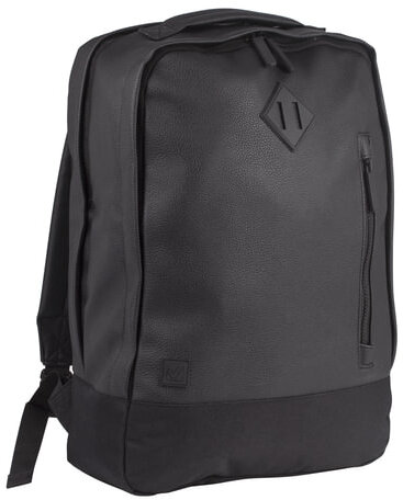 Рюкзак BRAUBERG молодежный с отделением для ноутбука, "Квадро", искуственная кожа, черный, 44х29х13 см, 227088
